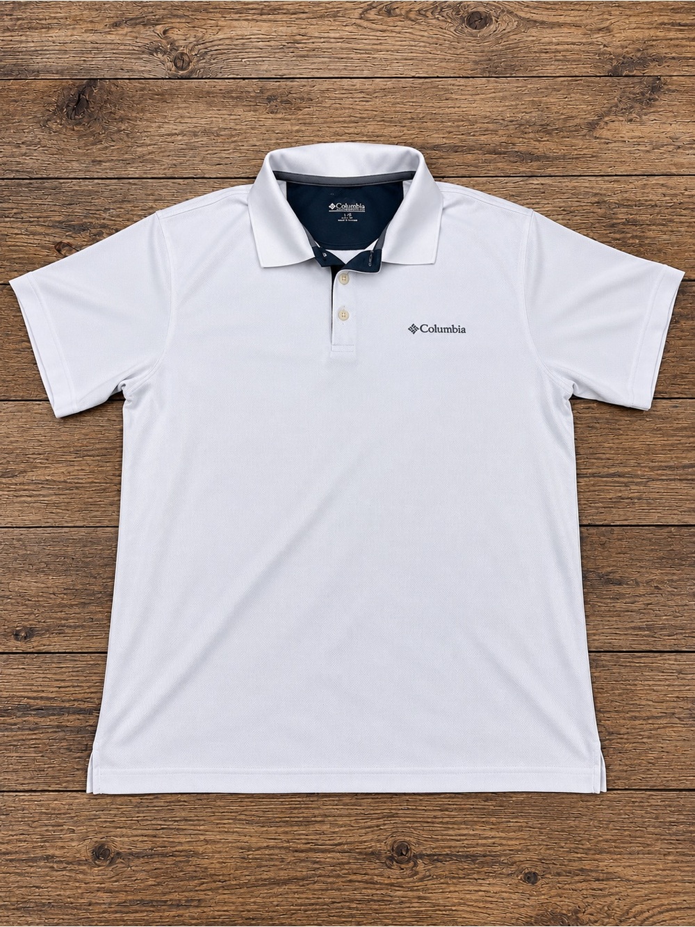 Columbia Men’s White Polo with Navy Trim